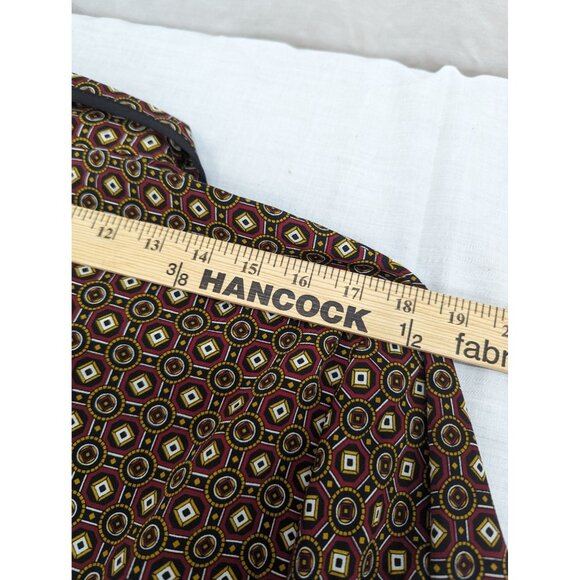 Bora Bora Women Long Sleeve Blouse with Fabric Buttons Geometric Design Size XL - Picture 7 of 10